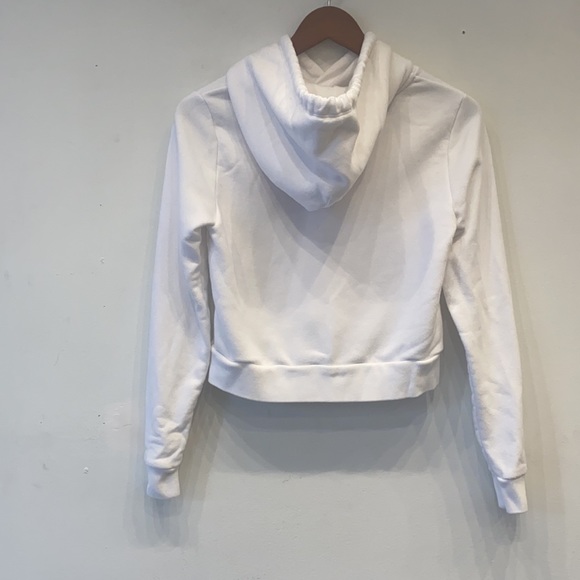 Aritzia Sunday Best Size XS White Hoodie Sweater Cropped Long Sleeve Sweatshirt - Picture 5 of 5